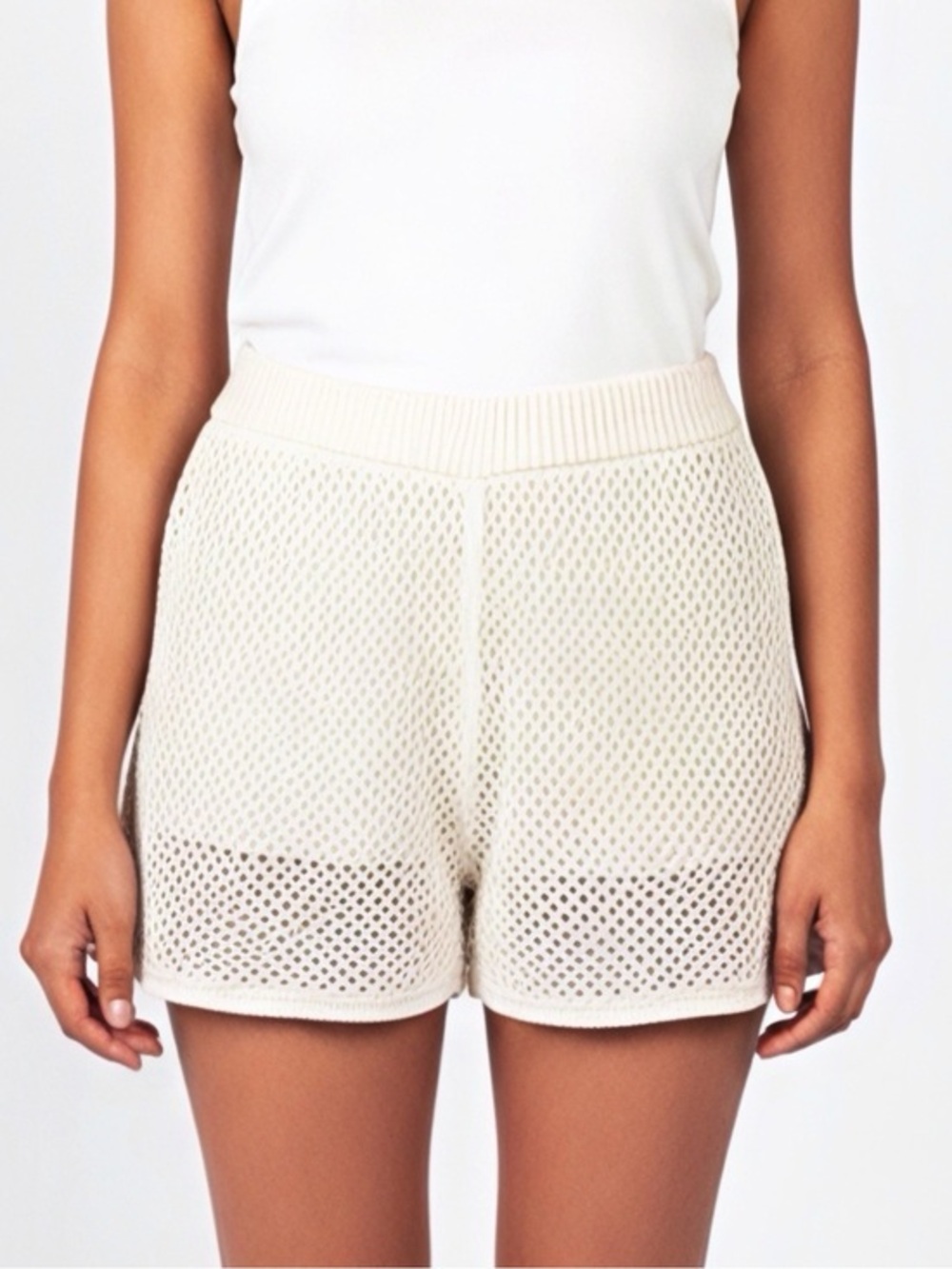 Uncharted Threads | Ivory Knit Lined Women's Shorts Soft